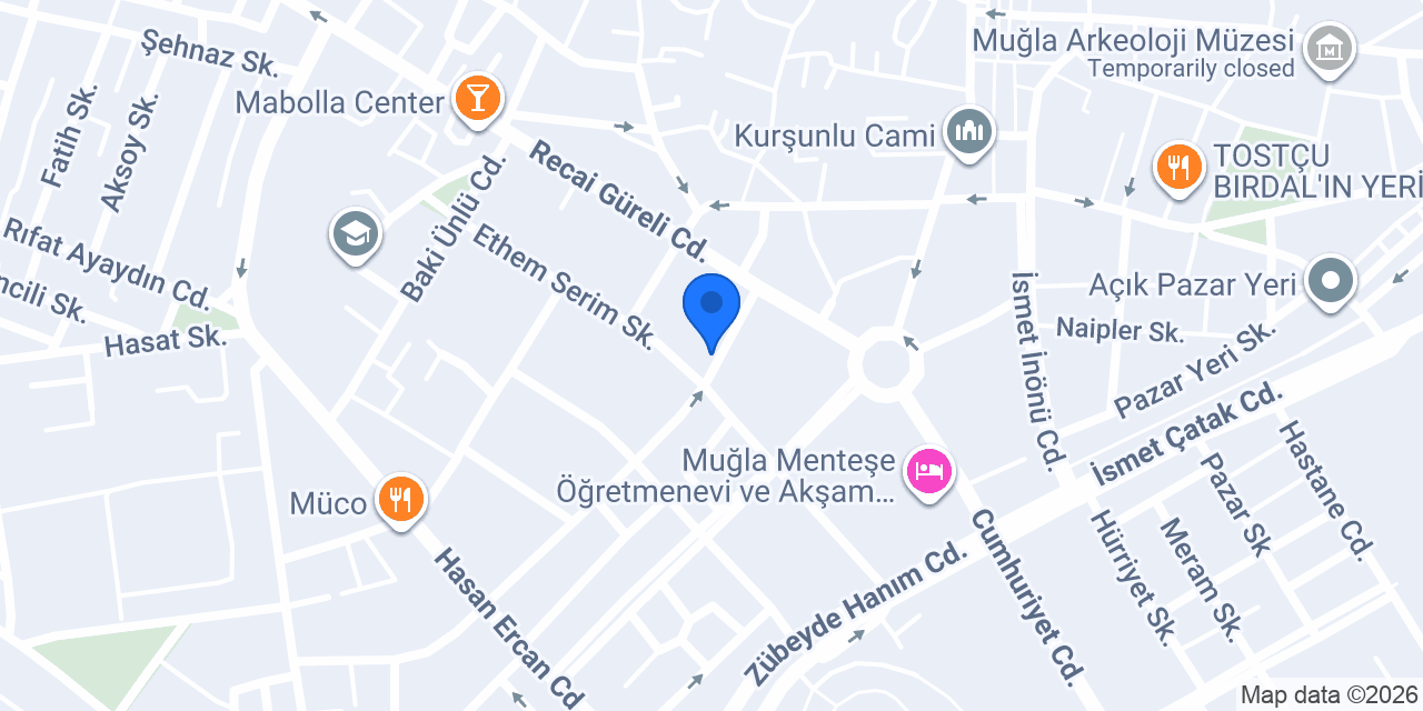 Muğla terzi erşah konumu