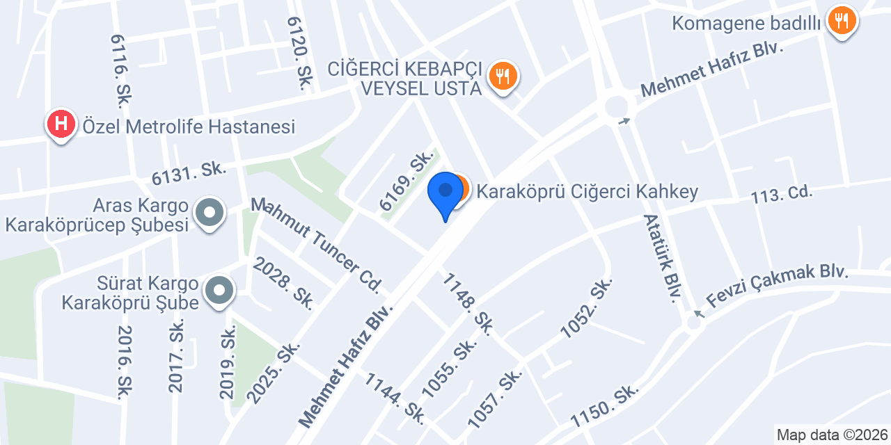 Karaköprü Çiçekçilik konumu