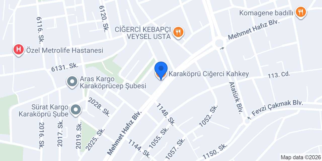 Karaköprü Ciğerci Kahkey konumu