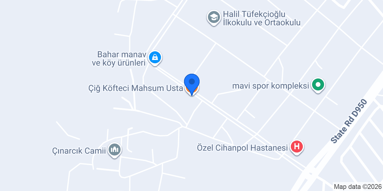 Çiğ Köfteci Mahsum Usta konumu