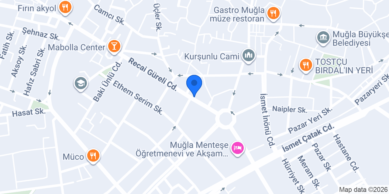 Latife Türk Kahvesi Muğla (Merkez) konumu