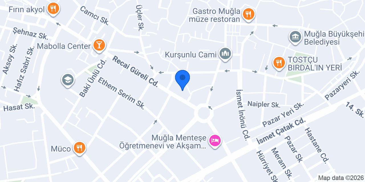 Muğla Kartal Rent a Car konumu