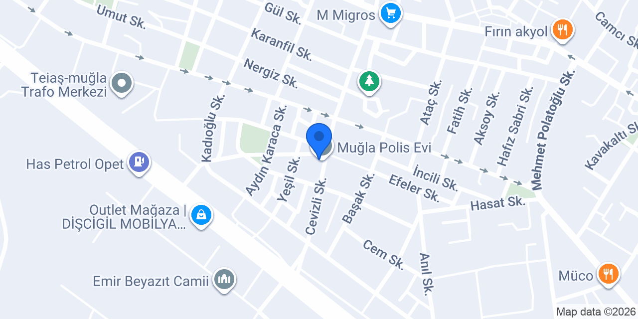 Muğla Polis Evi konumu