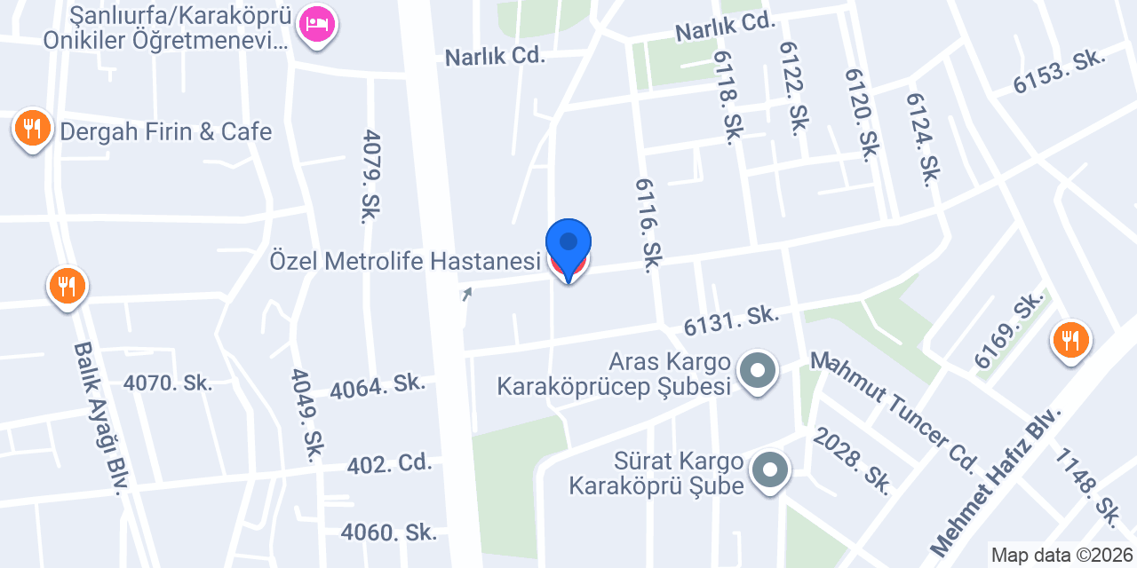 Özel Metrolife Hastanesi konumu