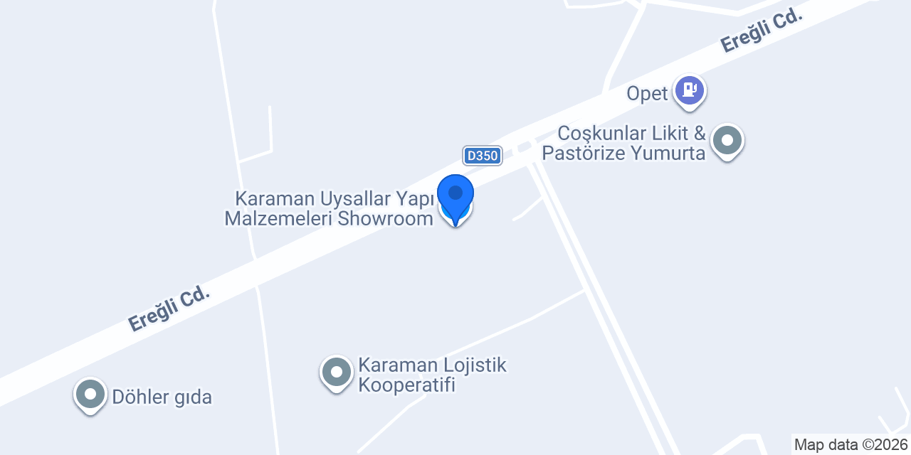 Karaman Uysallar Yapı Malzemeleri Showroom konumu
