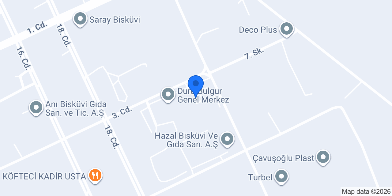 Saray Bisküvi Un Tesisleri konumu