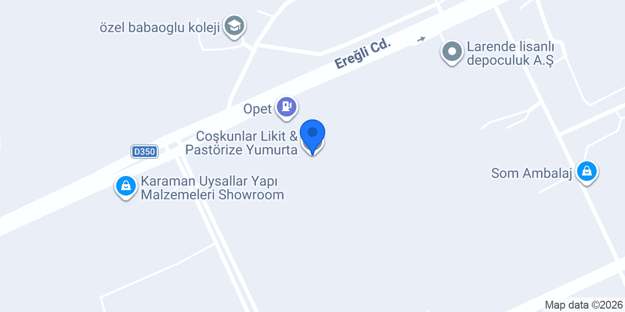 Coşkunlar Likit & Pastörize Yumurta konumu