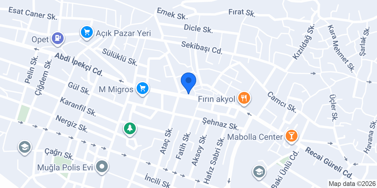 Muğla Menteşe Maviyol Taksi konumu
