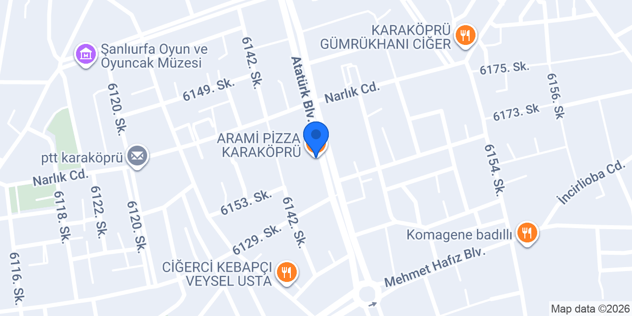 ARAMİ PİZZA KARAKÖPRÜ konumu