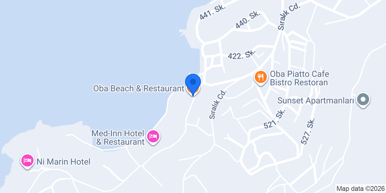 Oba Beach & Restaurant konumu