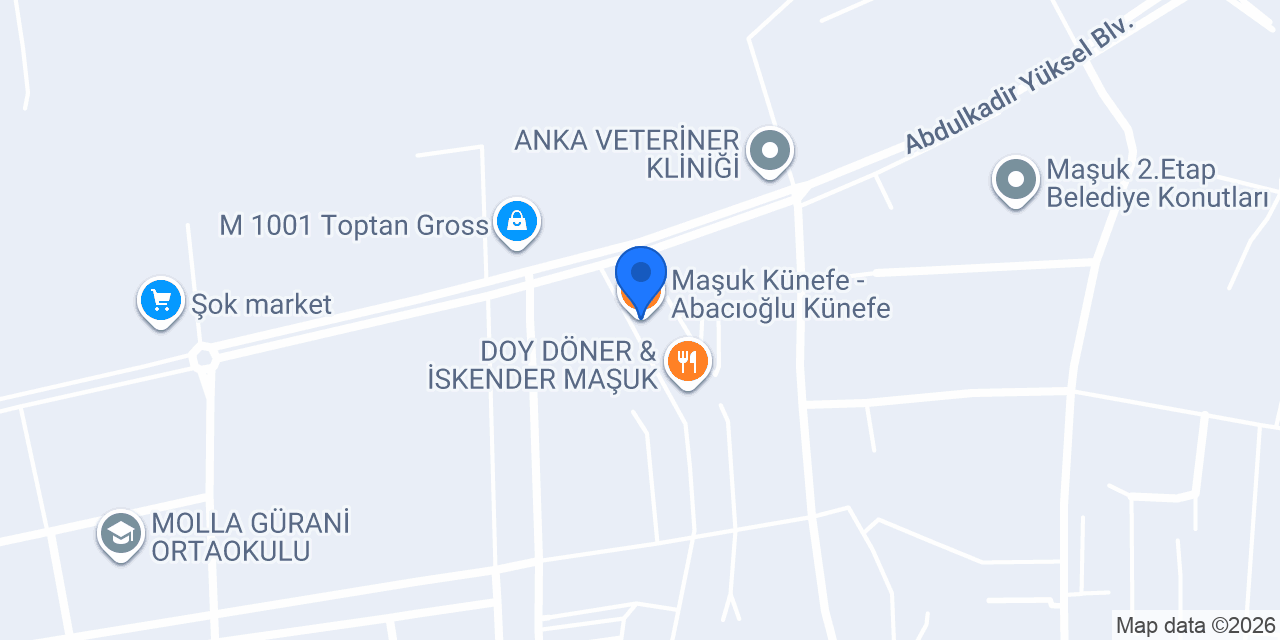Maşuk Künefe - Abacıoğlu Künefe konumu