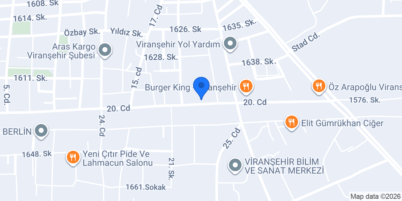 BAMBİ YATAK/VİRANŞEHİR konumu