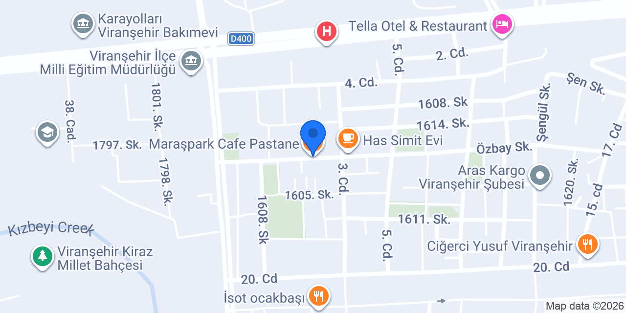 Maraşpark Cafe Pastane konumu