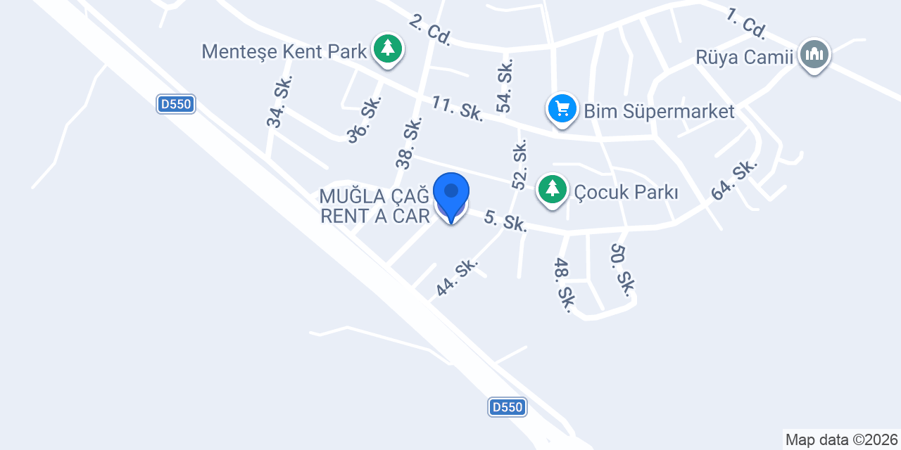 MUĞLA ÇAĞ RENT A CAR konumu