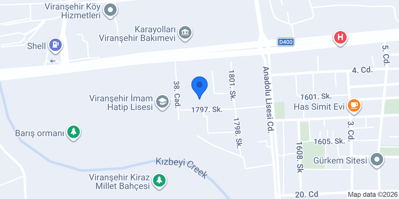 Viranşehir Nüfus Müdürlüğü konumu