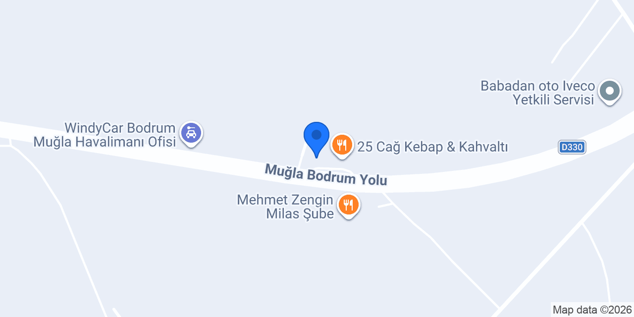 Entacars Bodrum Araç Kiralama konumu