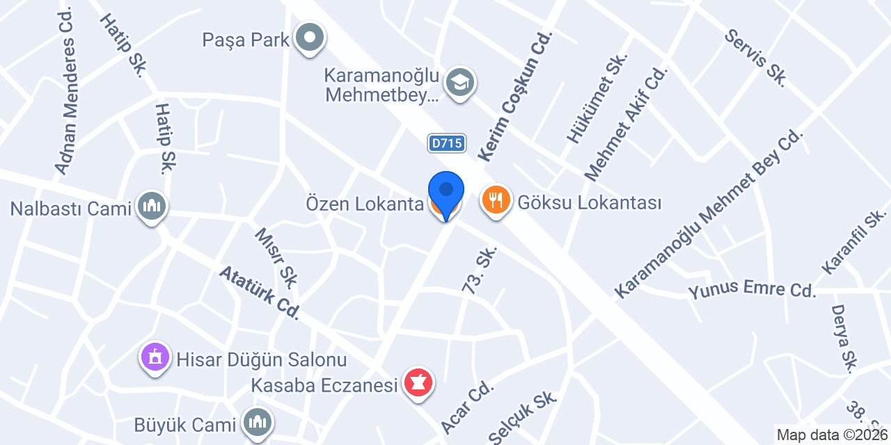 Özen Lokanta konumu