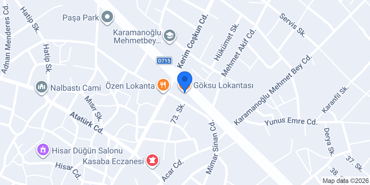Göksu Lokantası konumu
