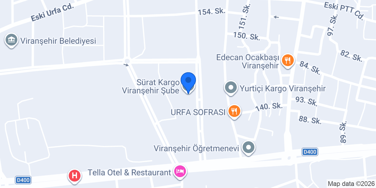 Sürat Kargo Viranşehir Şube konumu