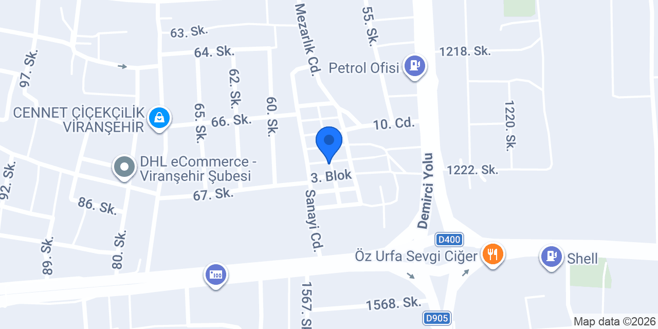 Viranşehir NEHİR Mobilya konumu