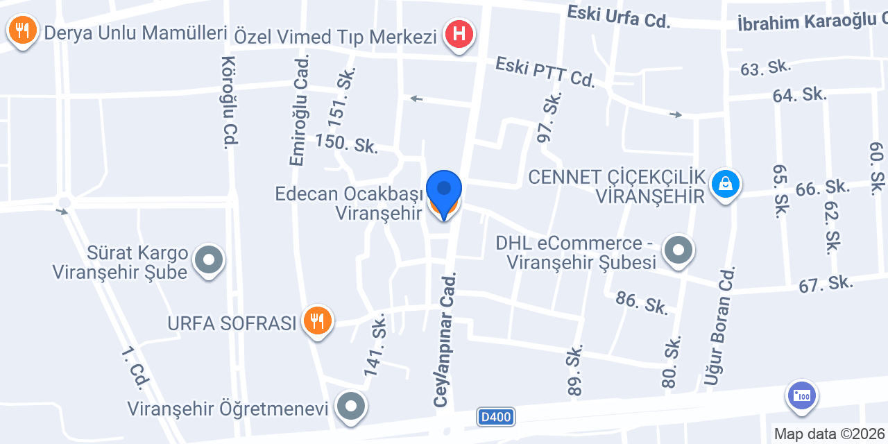 Edecan Ocakbaşı Viranşehir konumu