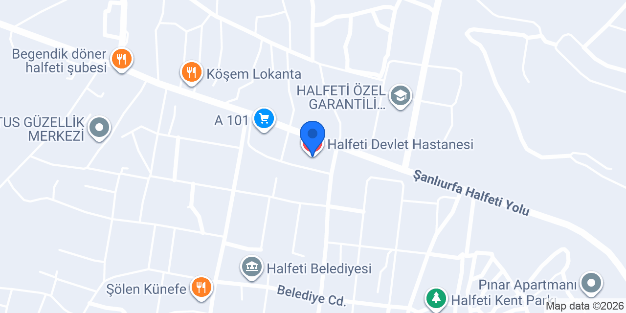 Halfeti Devlet Hastanesi konumu