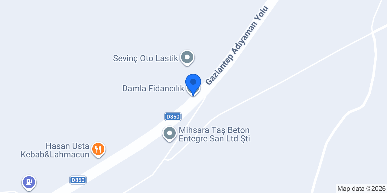 Damla Fidancılık konumu