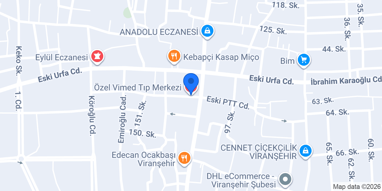 Özel Vimed Tıp Merkezi konumu