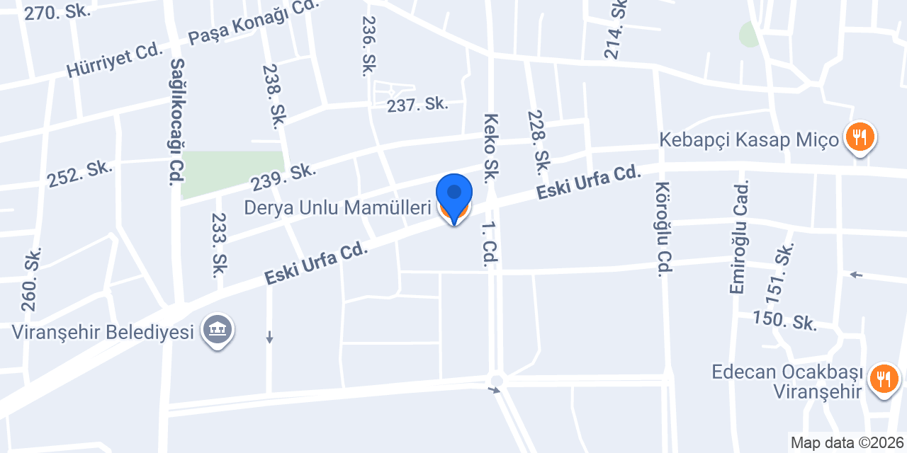 Derya Unlu Mamülleri konumu