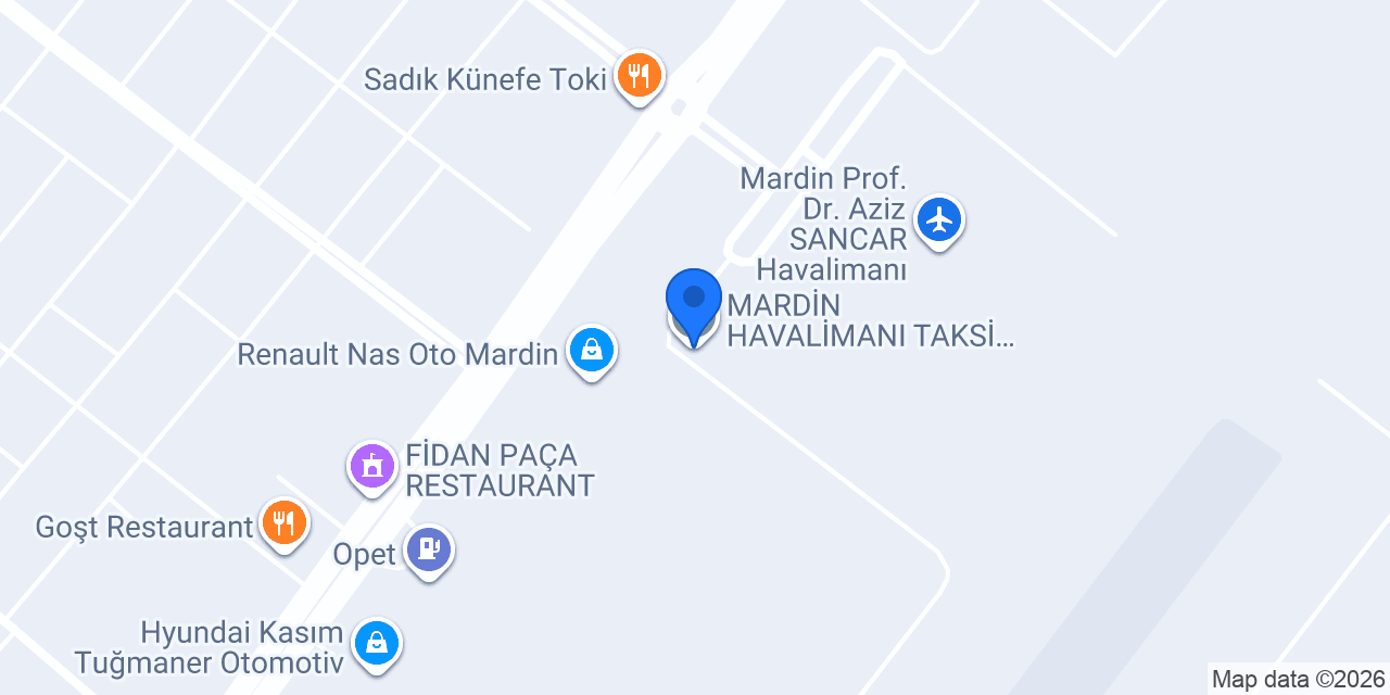 MARDİN HAVALİMANI TAKSİ DURAĞI konumu