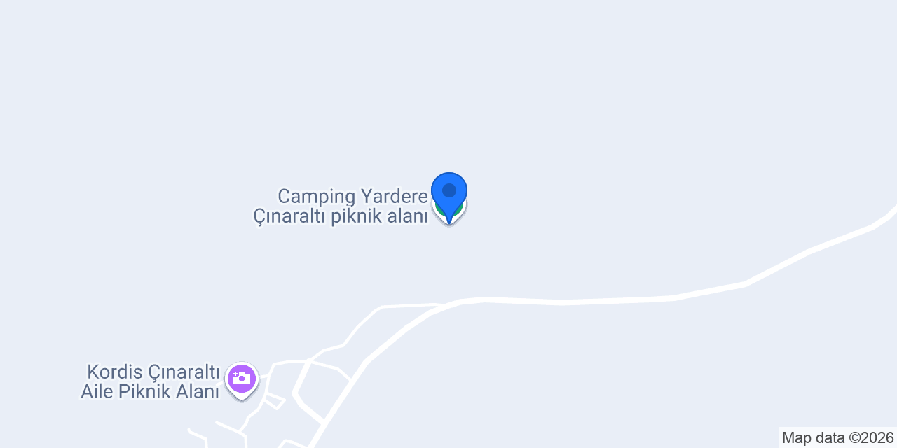 Camping Yardere Çınaraltı piknik alanı konumu