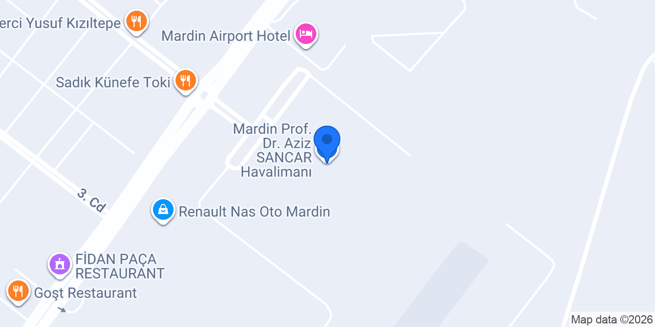 Mardin Prof. Dr. Aziz SANCAR Havalimanı konumu