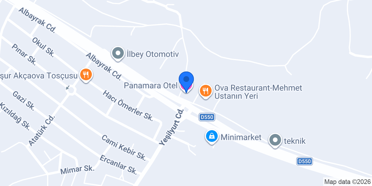 Panamara Otel konumu