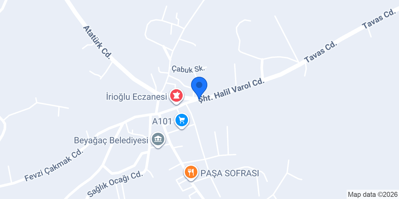 Beyağaç İlçe Nüfus Müdürlüğü konumu
