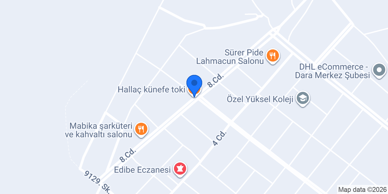 Hallaç künefe toki konumu
