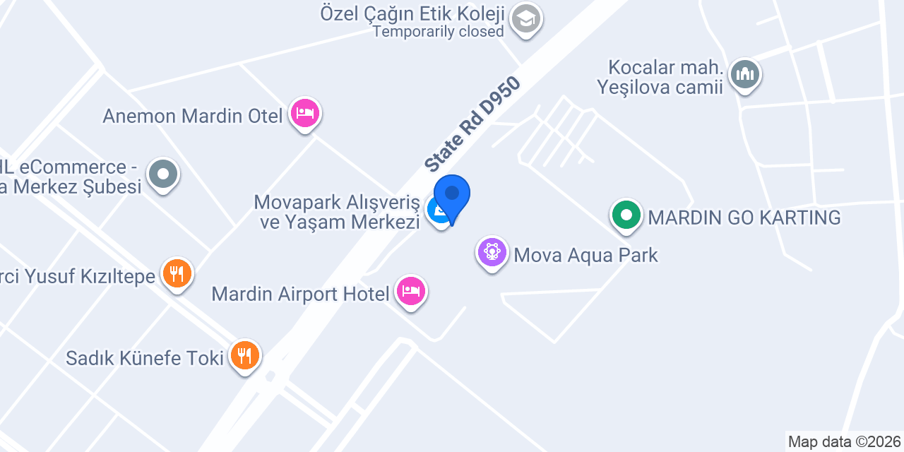 MADO Mardin Mova Park Avm konumu