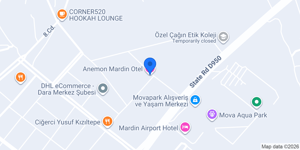 Anemon Mardin Otel konumu