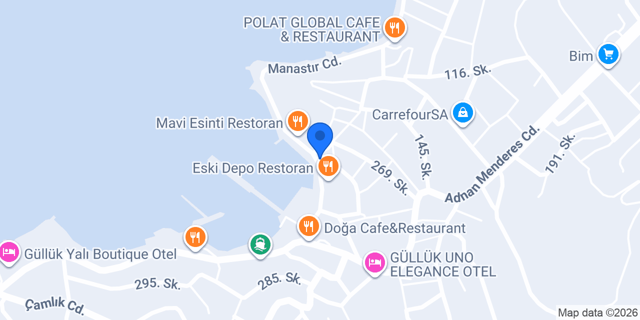 Güllük Ata Restoran konumu