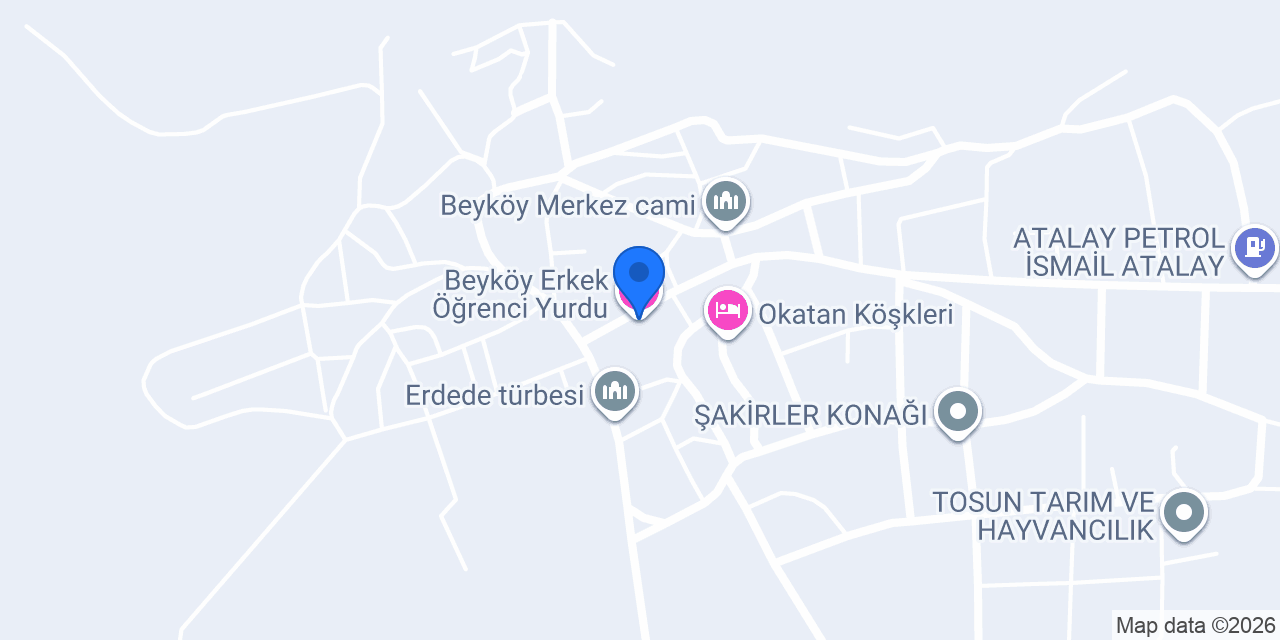 Beyköy Erkek Öğrenci Yurdu konumu
