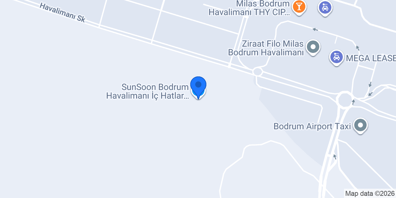SunSoon Bodrum Havalimanı İç Hatlar Gidiş konumu