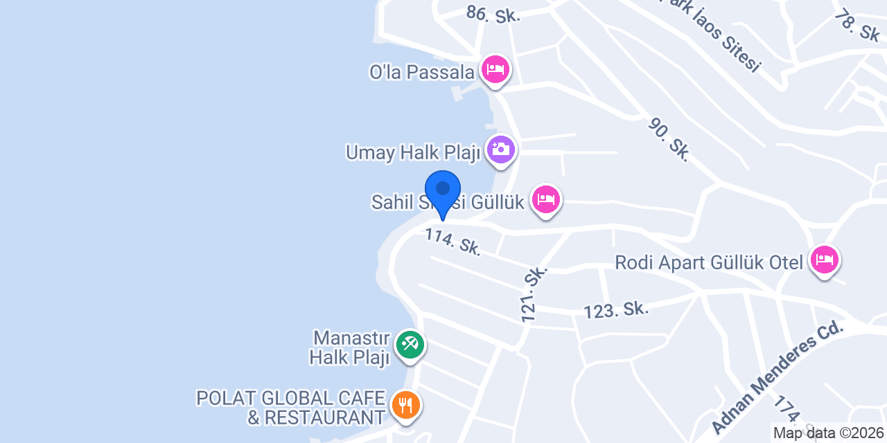 VOİLA BAR & RESTAURANT GÜLLÜK konumu