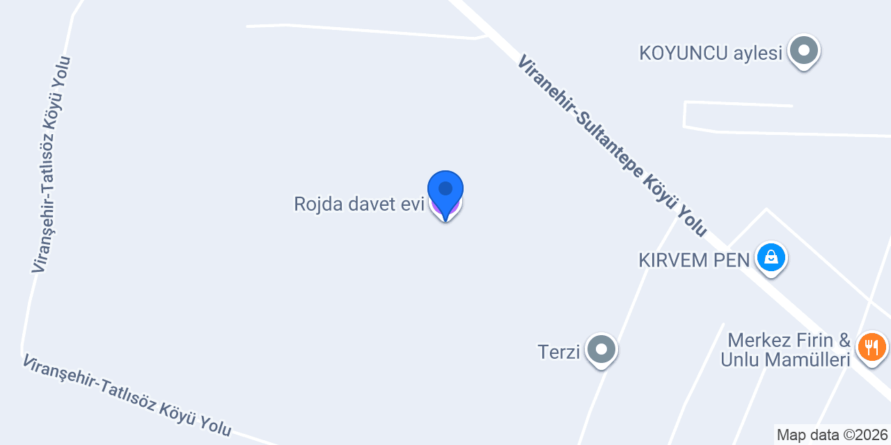 Rojda davet evi konumu