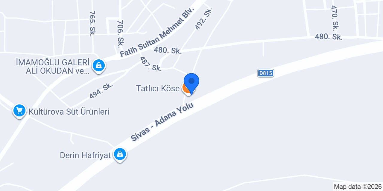 Tatlıcı Köse konumu
