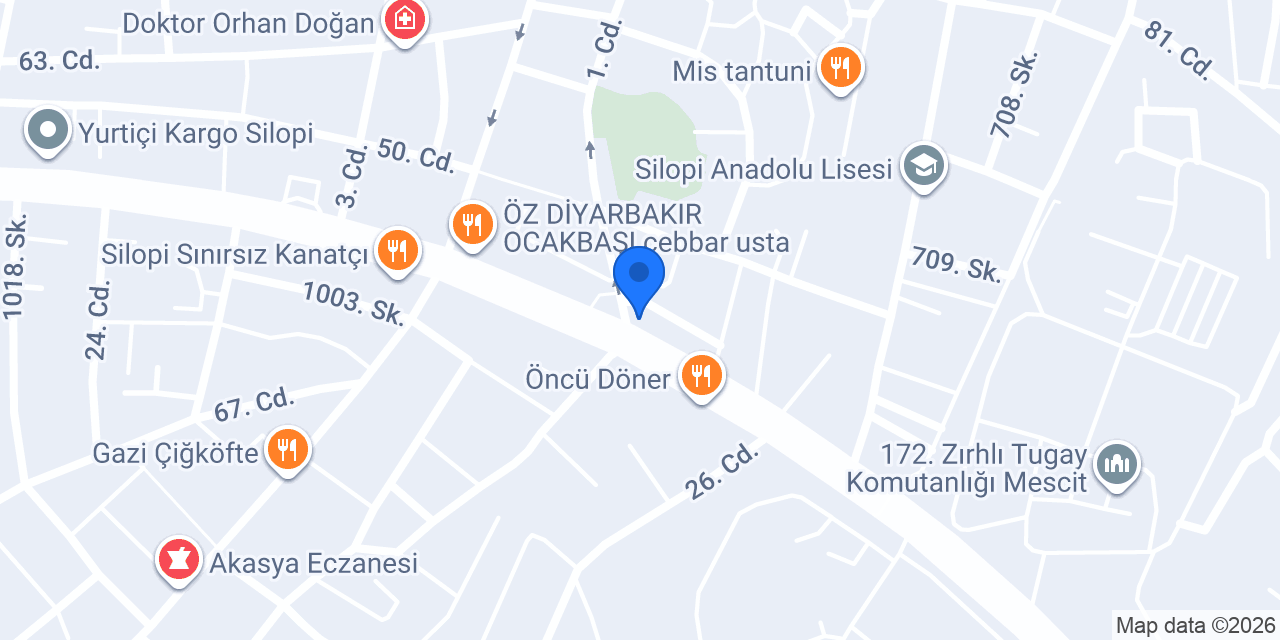 Yengeç Gift More Silopi Şubesi konumu