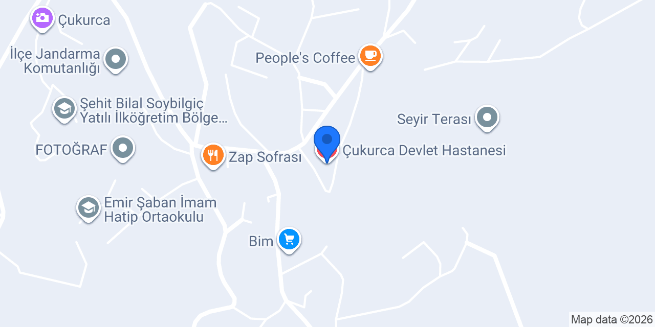 Çukurca Devlet Hastanesi konumu