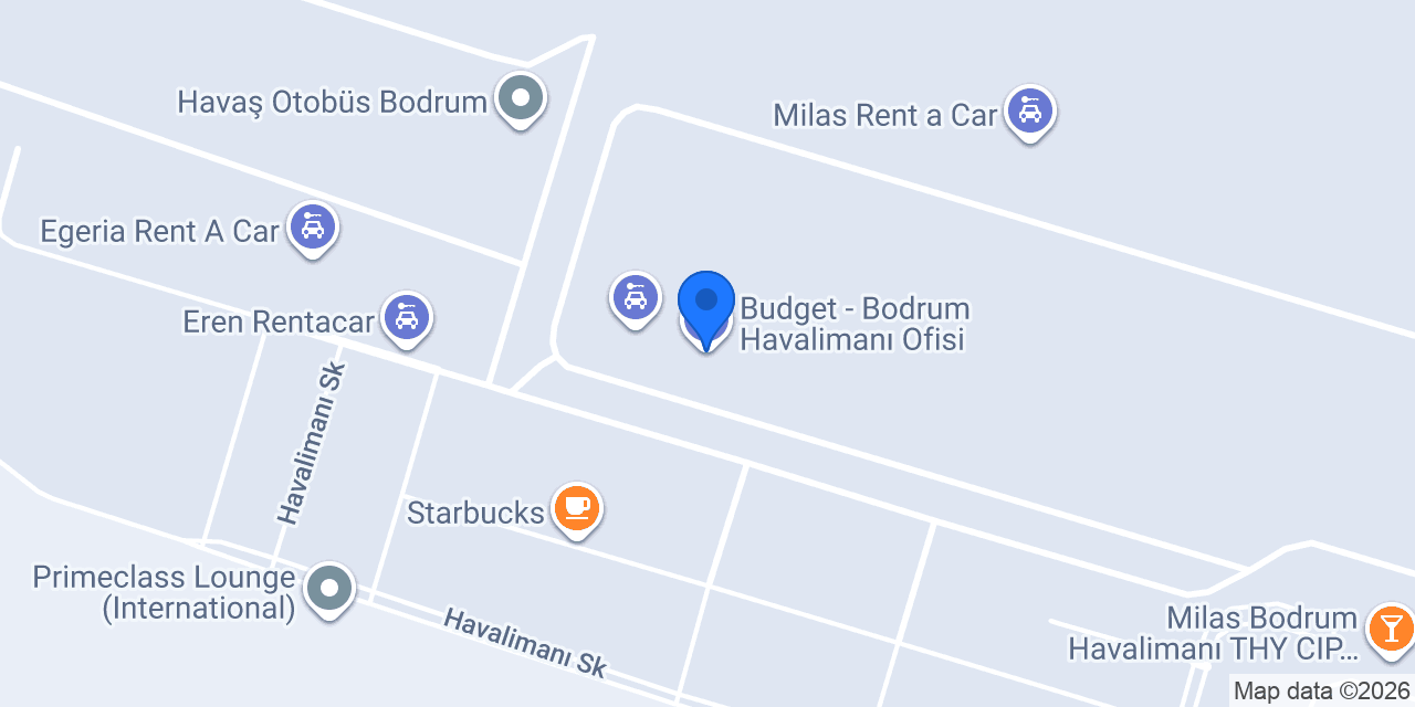 Budget - Bodrum Havalimanı Ofisi konumu