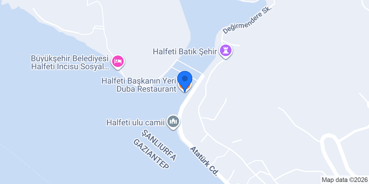 Halfeti Başkanın Yeri Duba Restaurant konumu