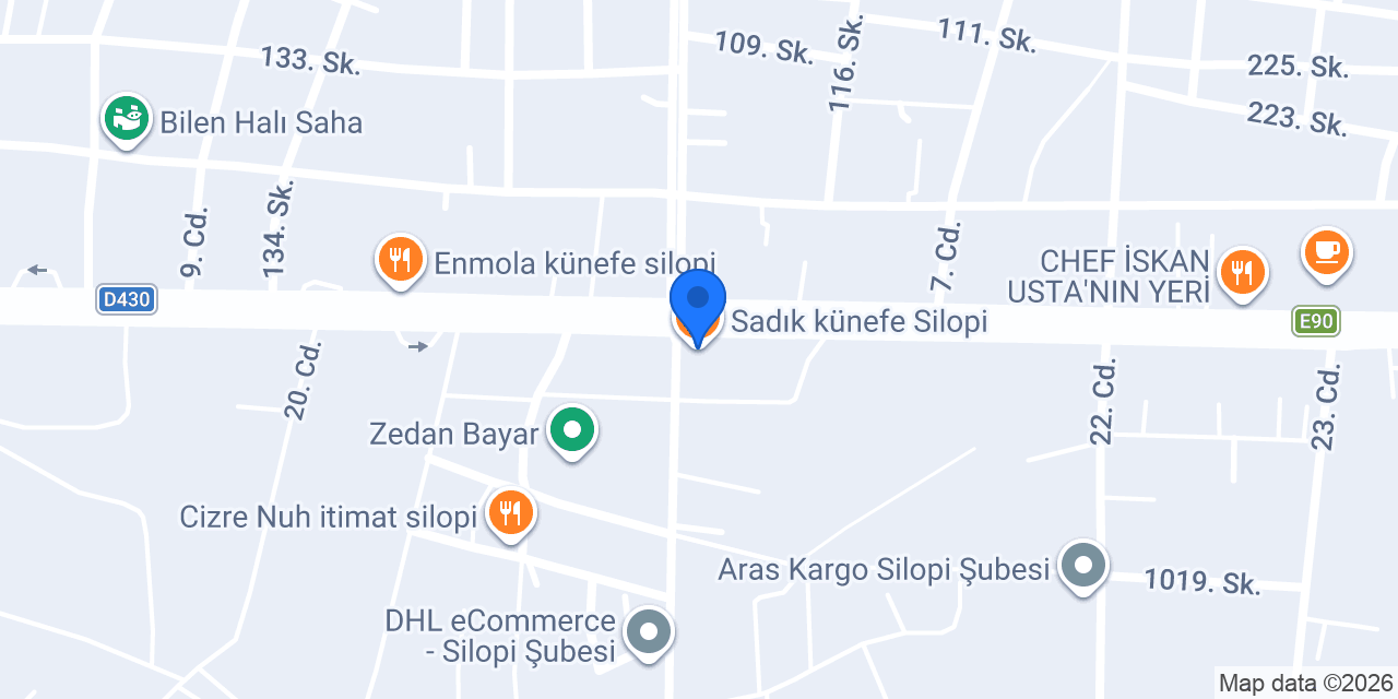 Sadık künefe Silopi konumu