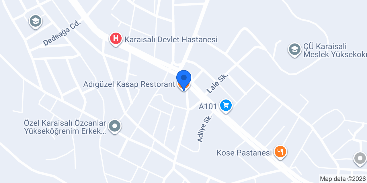 Adıgüzel Kasap Restorant konumu