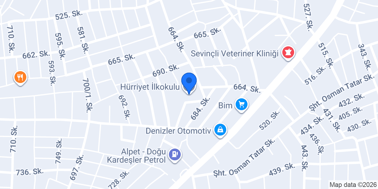 Hürriyet İlkokulu konumu